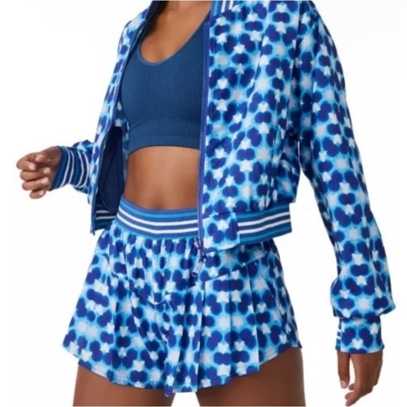 NWT Free People Movement Top Seed Printed Shorts Blue, Med, Top is also listed - Picture 3 of 11